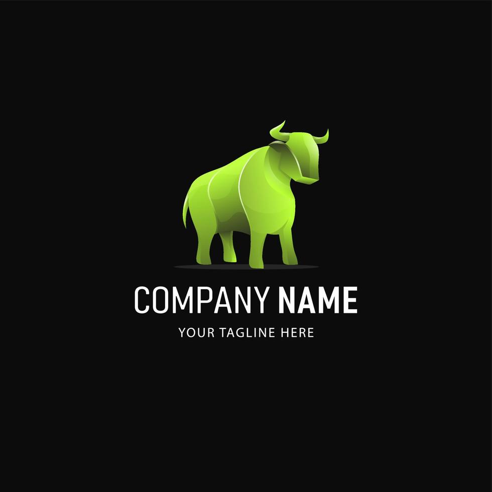 Awesome Gradient Bull Logo Design vector