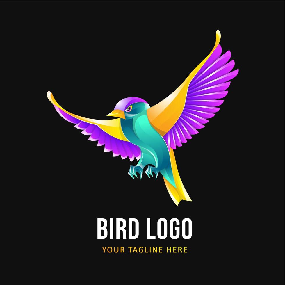 Bird Logo Template. Colorful Animal logo vector