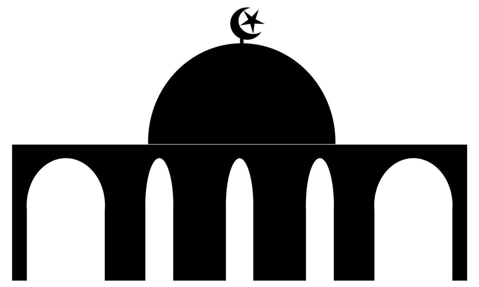 silueta negra de mezquita, cúpula de dibujos animados de mezquita vector