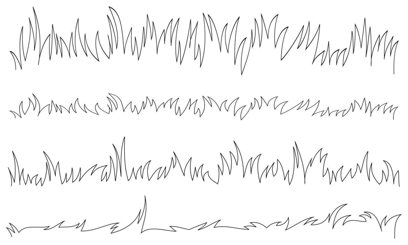 grass outline sketch, grass black and white draw vector