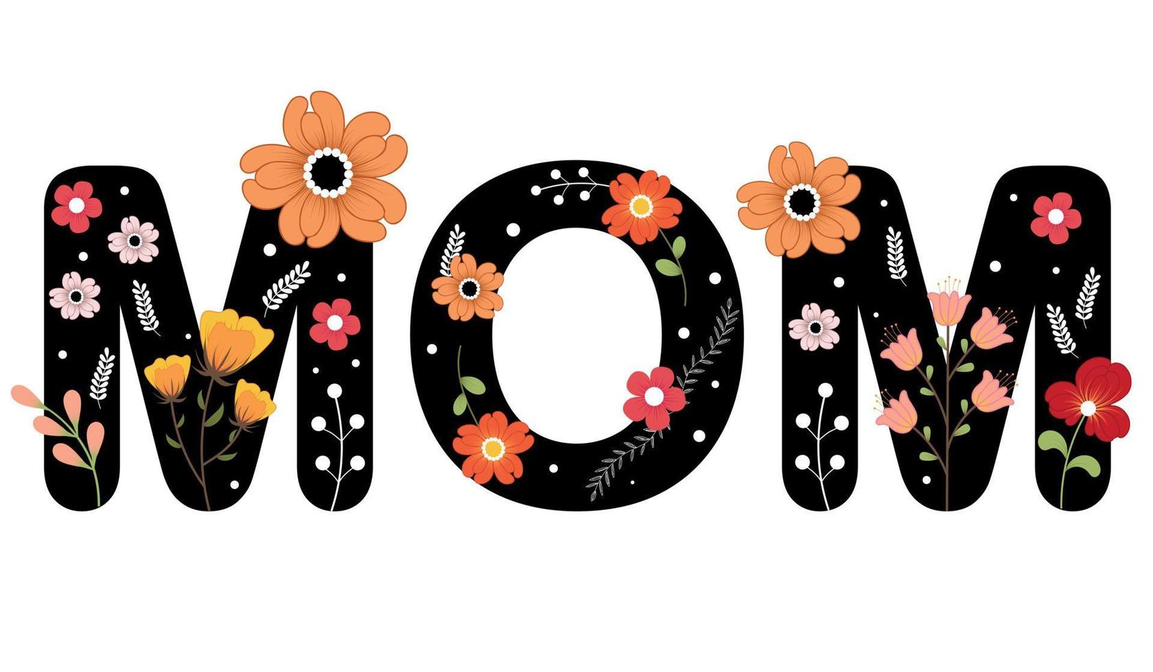 Text MOM on a white background vector