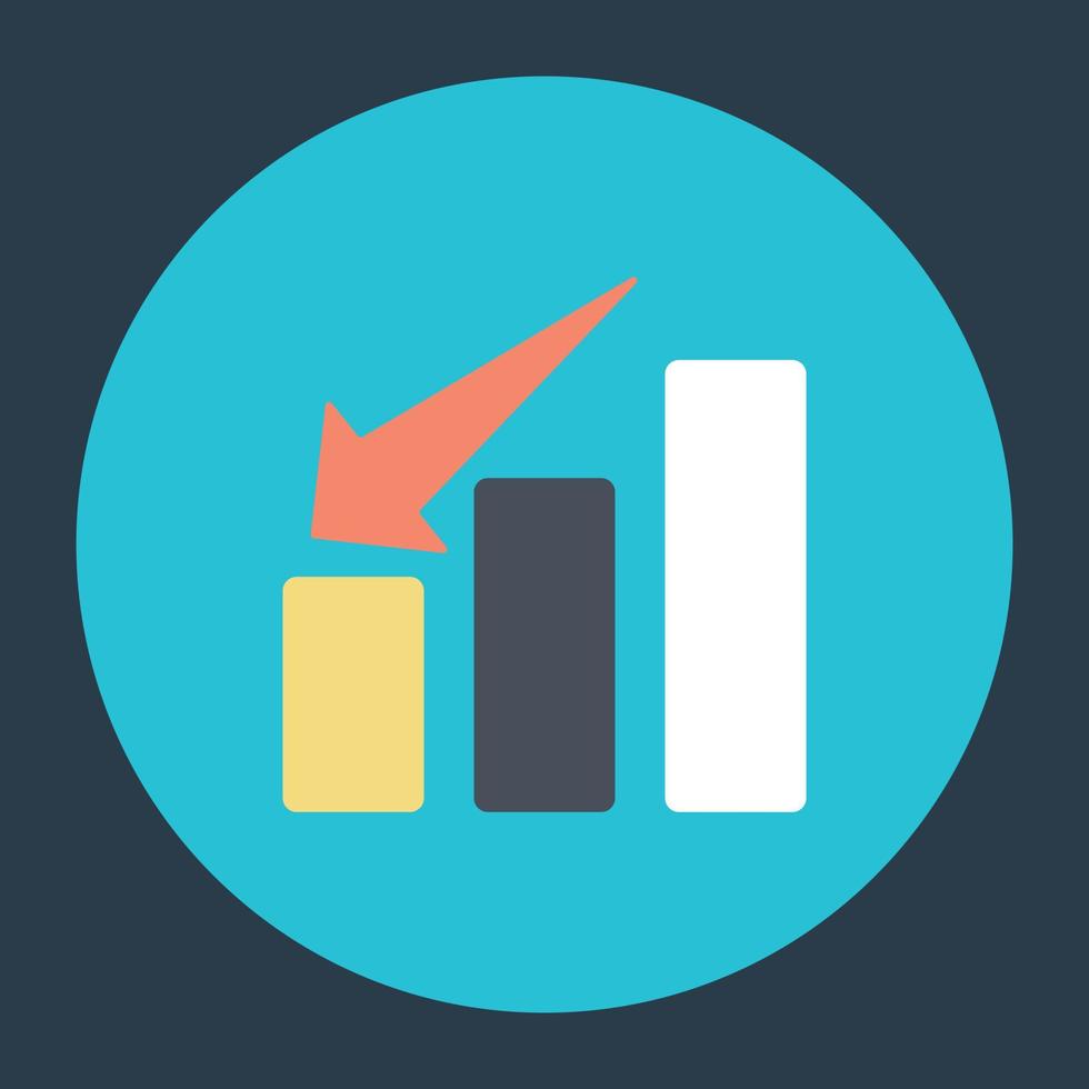 gráfico de barras decreciente vector