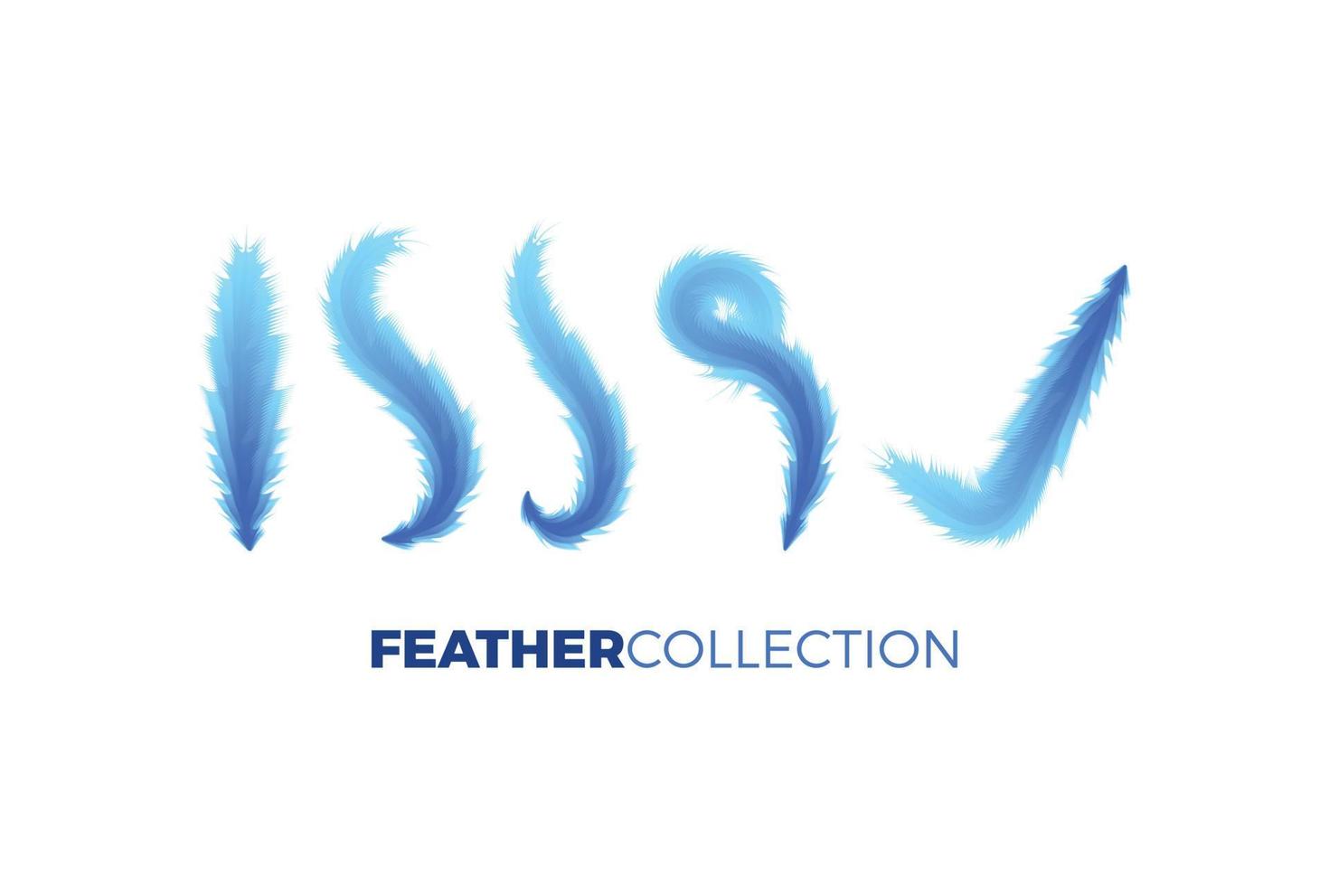 Feather collection set abstract logo design vector