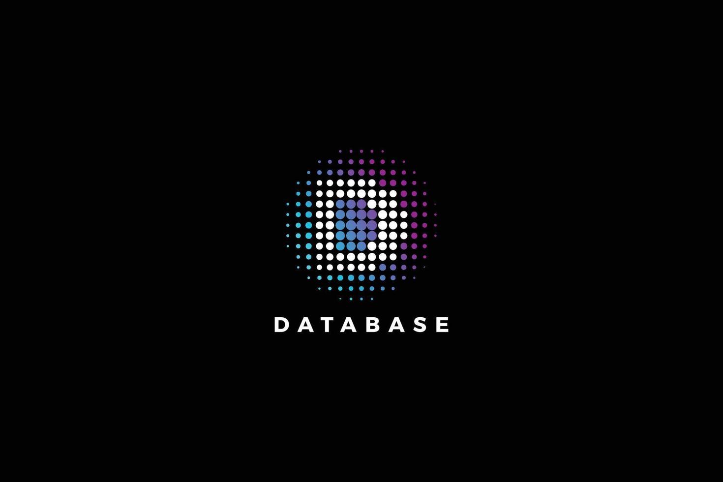 letra d base de datos ciencia tecnología brillante logo vector