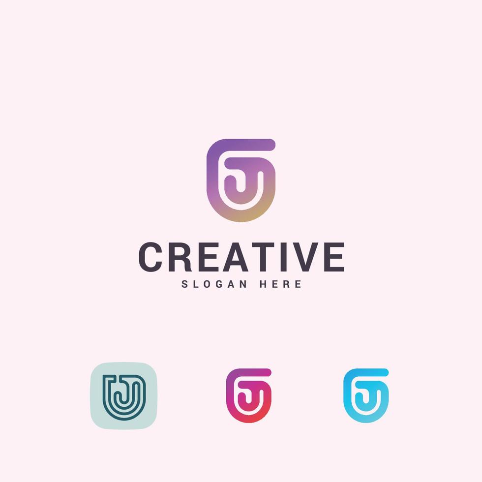 Letter JU creative logo vector