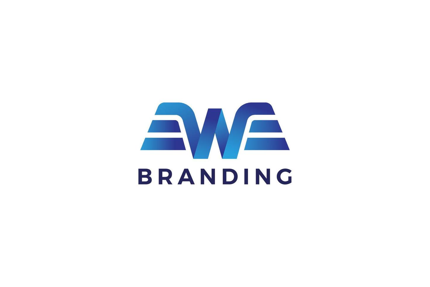 Letter w 3d business logo vector