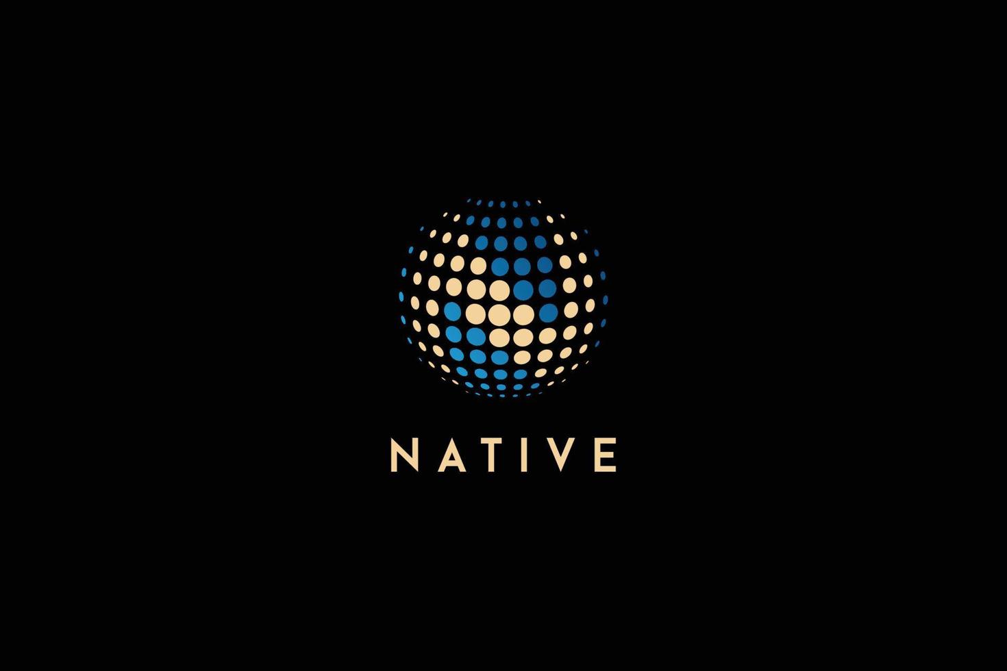 Letter N globe native abstract logo design vector