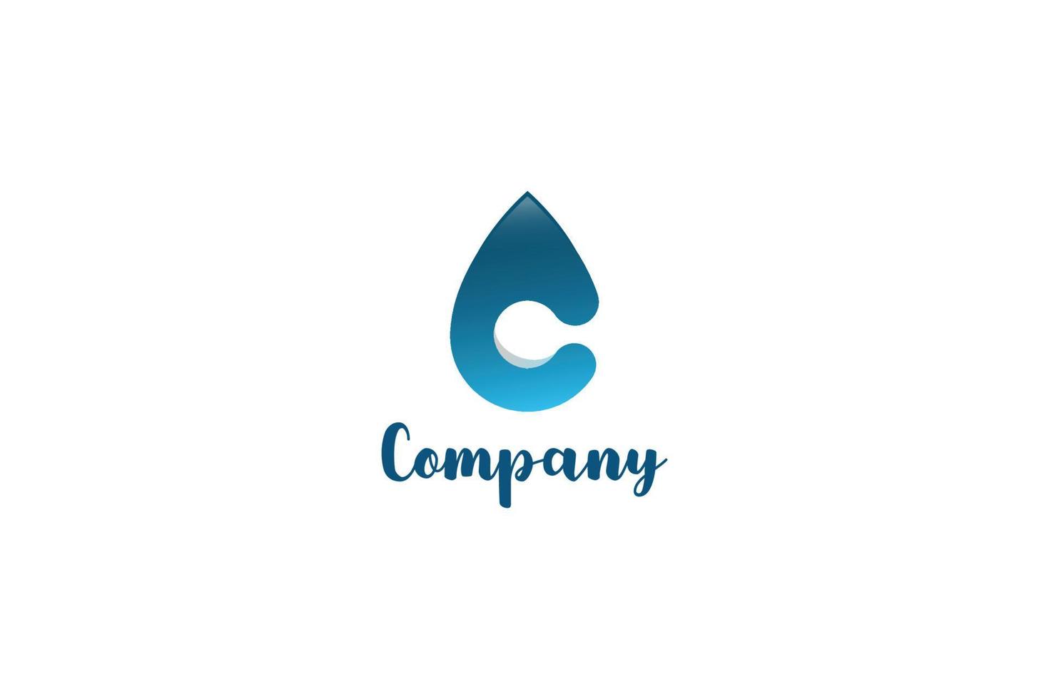 Letter c water drop logo vector