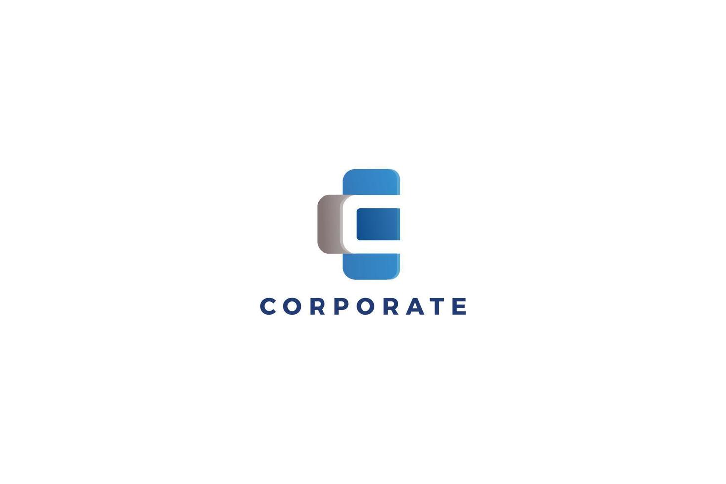 diseño de logotipo de empresa corporativa letra c vector