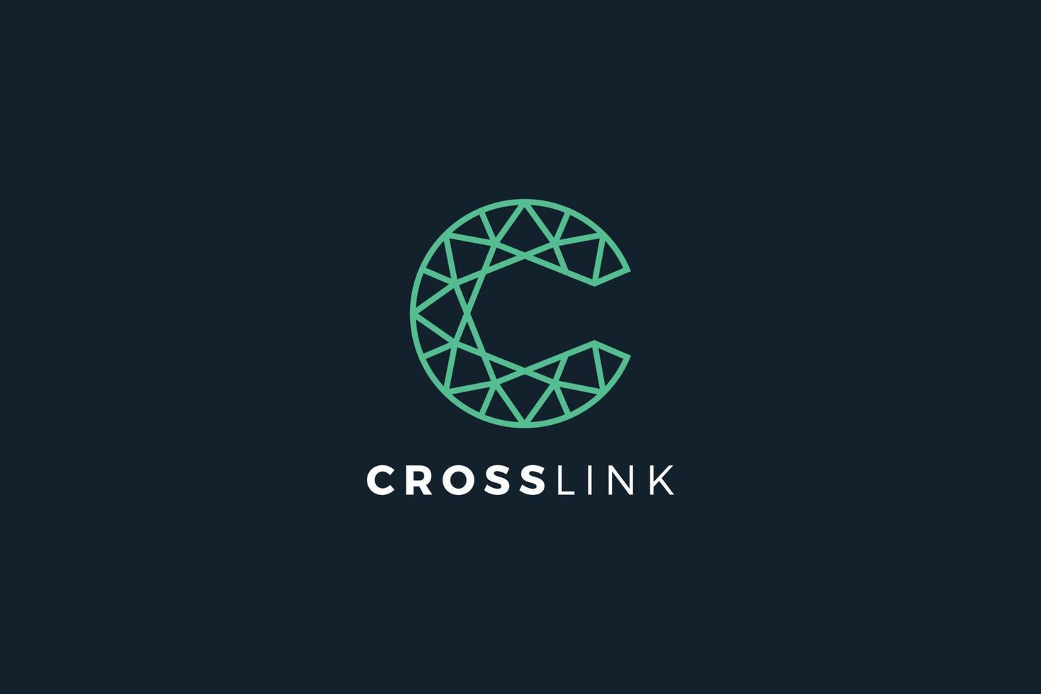 Letter C Network crosslink connection logo for company vector