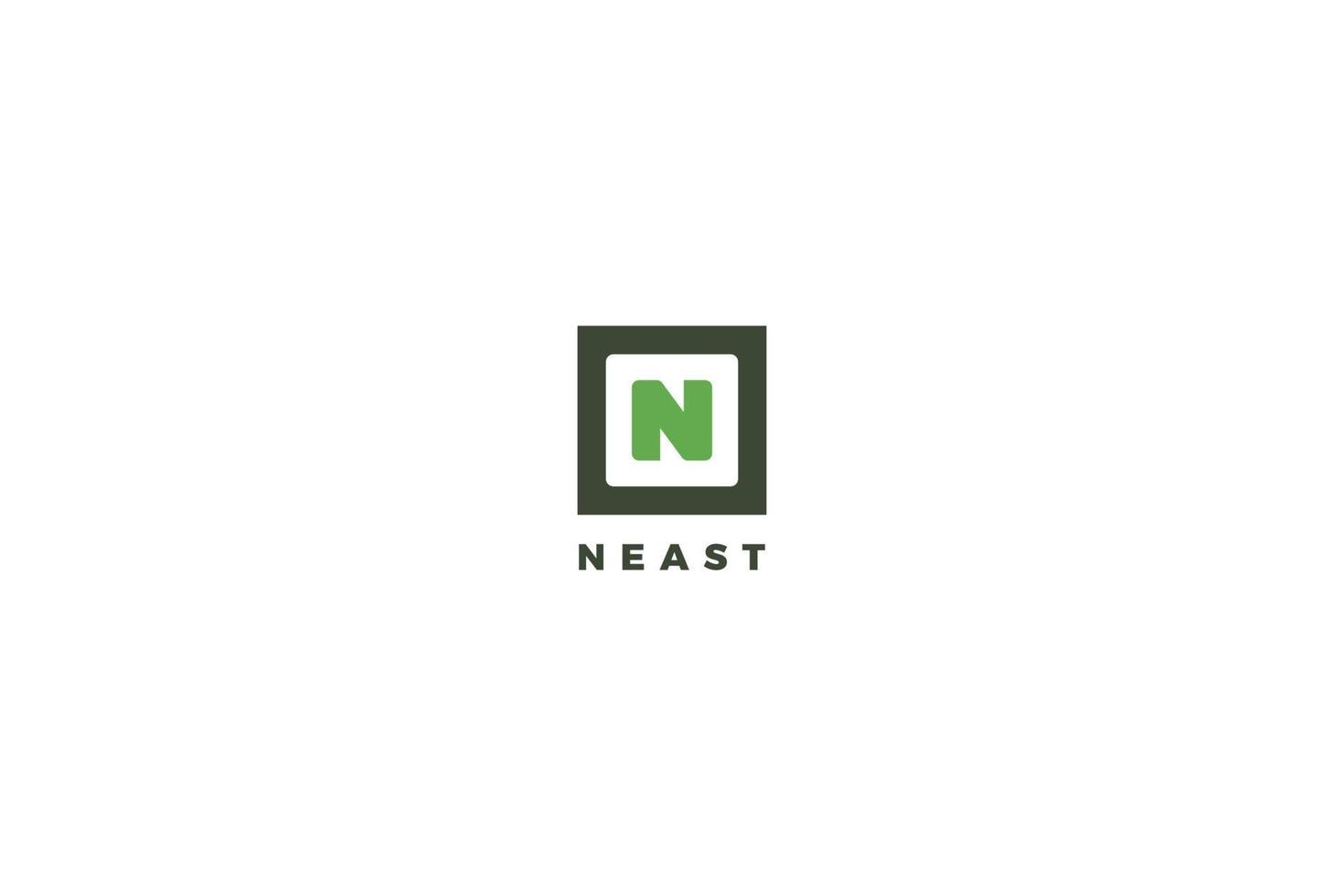Letter n green button vector