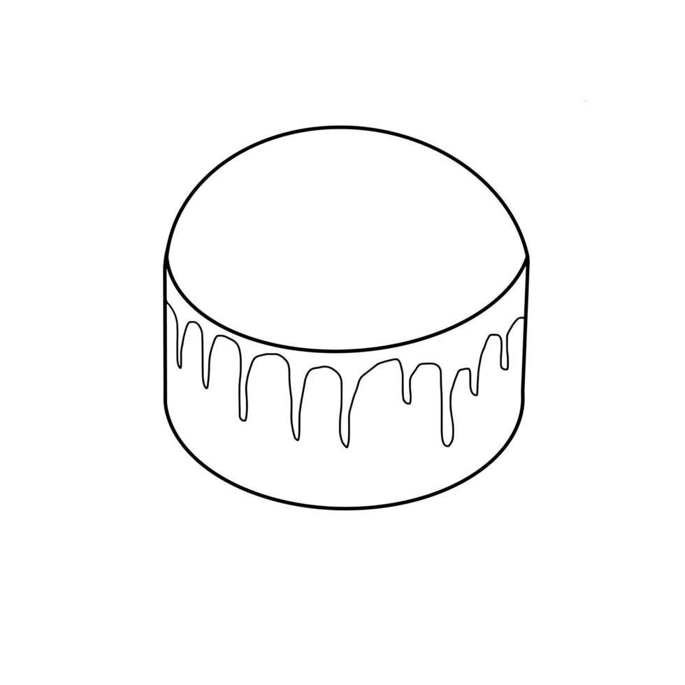 Cake Sweet Bakery Bread Food Cafe Hand drawn Doodle vector