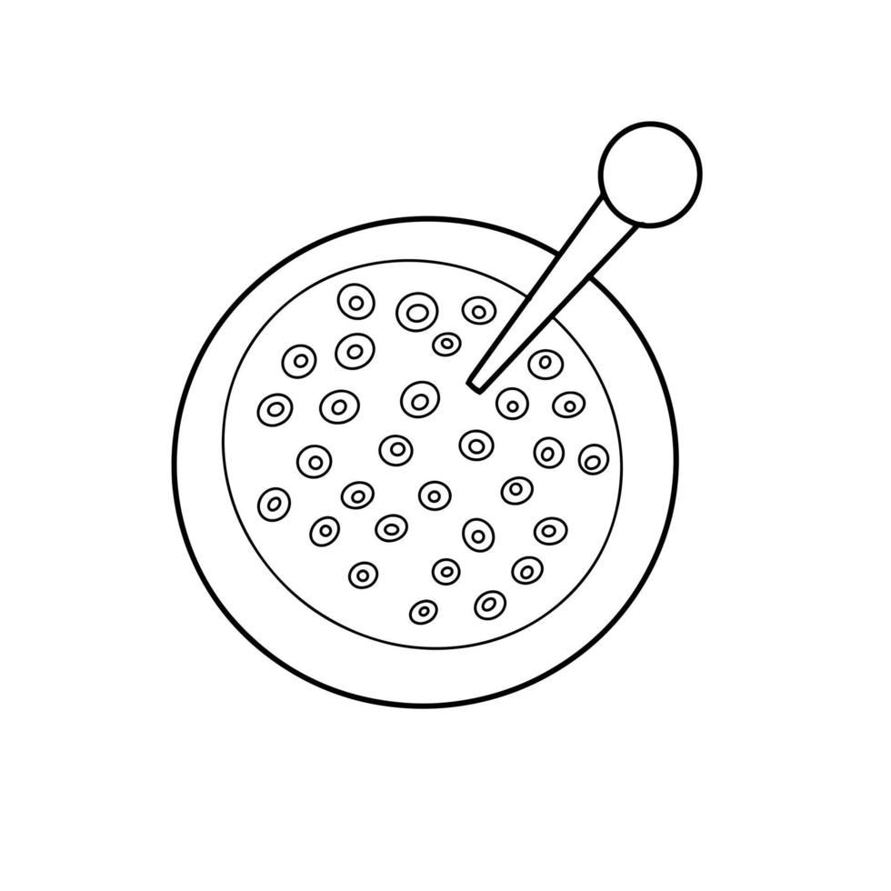Cornflake Breakfast Food Organic Line Doodle vector