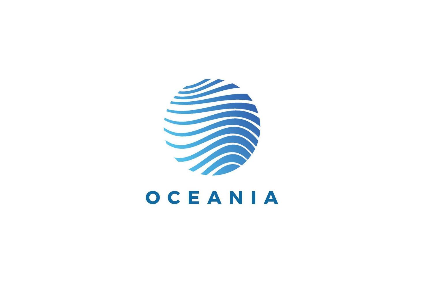 diseño de logotipo abstracto de océano de onda azul de letra o vector