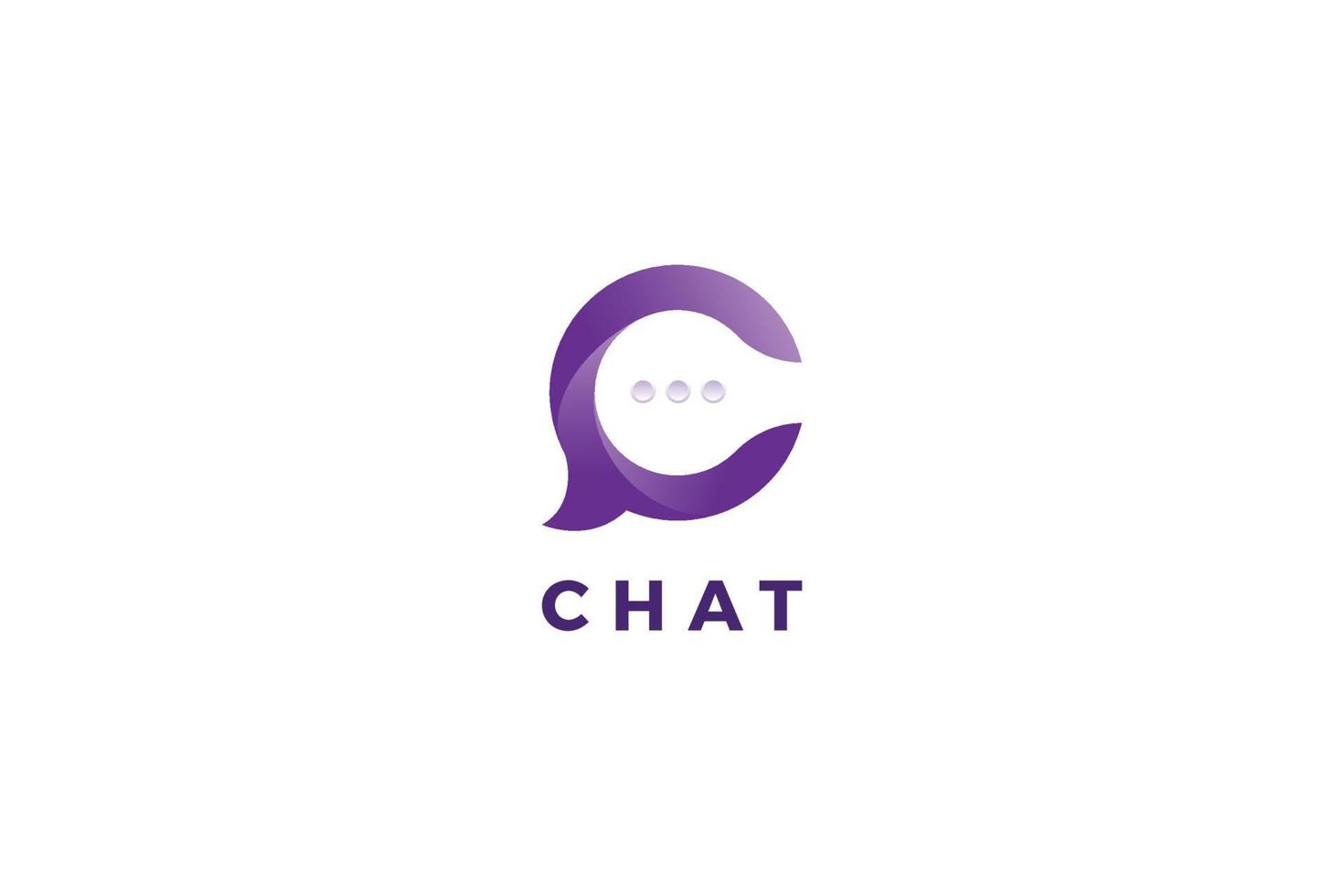 Letter c chat abstract logo design vector