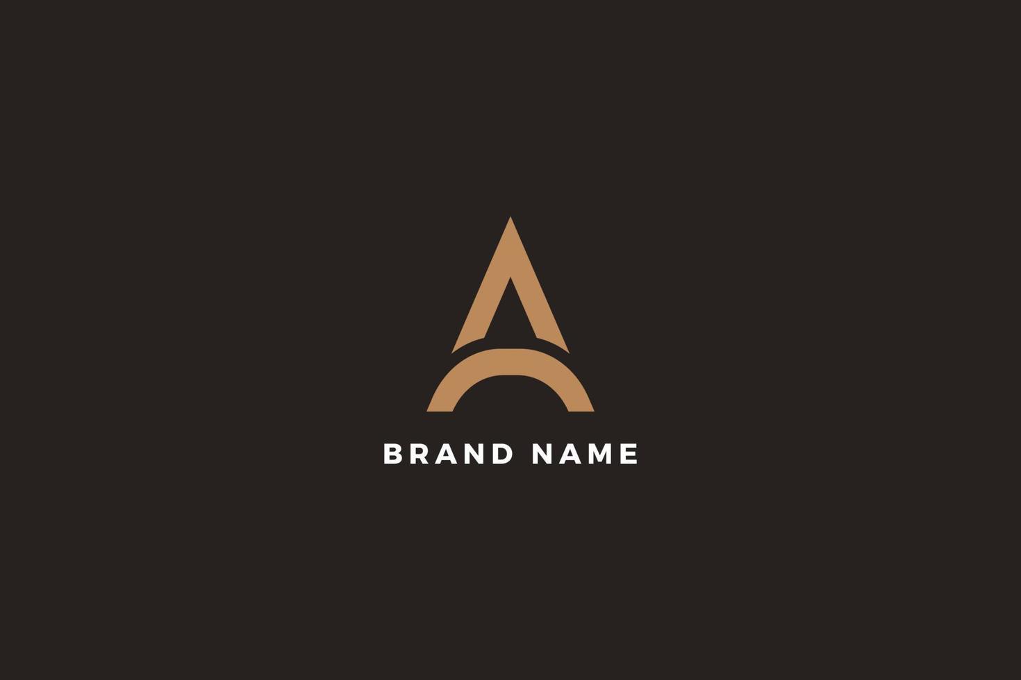 Letter A coffee color logo vector