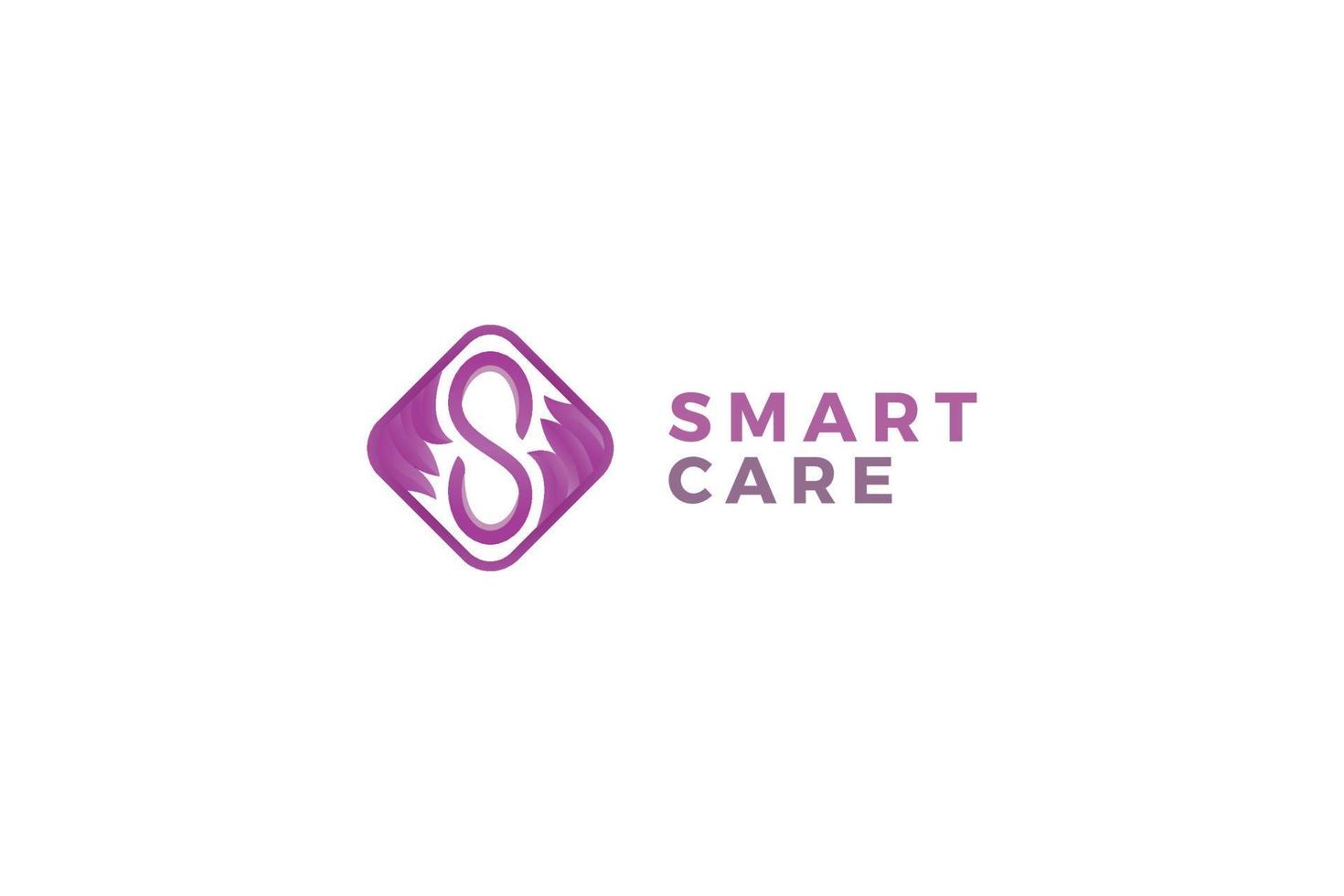Letter S pink color smart care aesthetic logo vector
