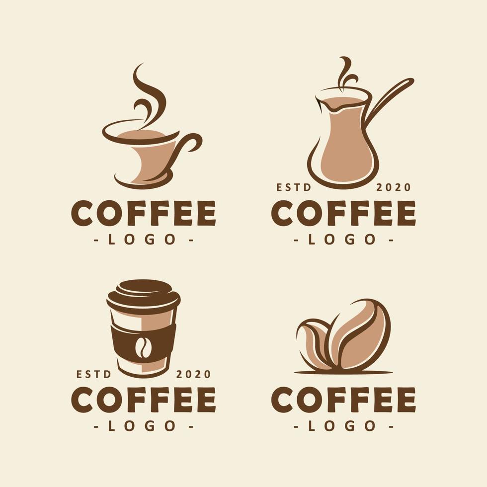 conjunto de plantillas de diseño de logotipo de café. etiquetas de cafetería vectorial. vector