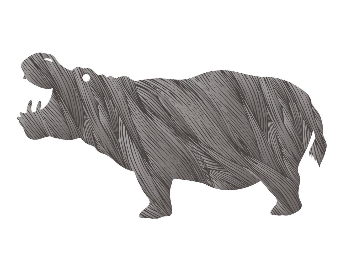 Cartoon Hippopotamus Silhouette vector