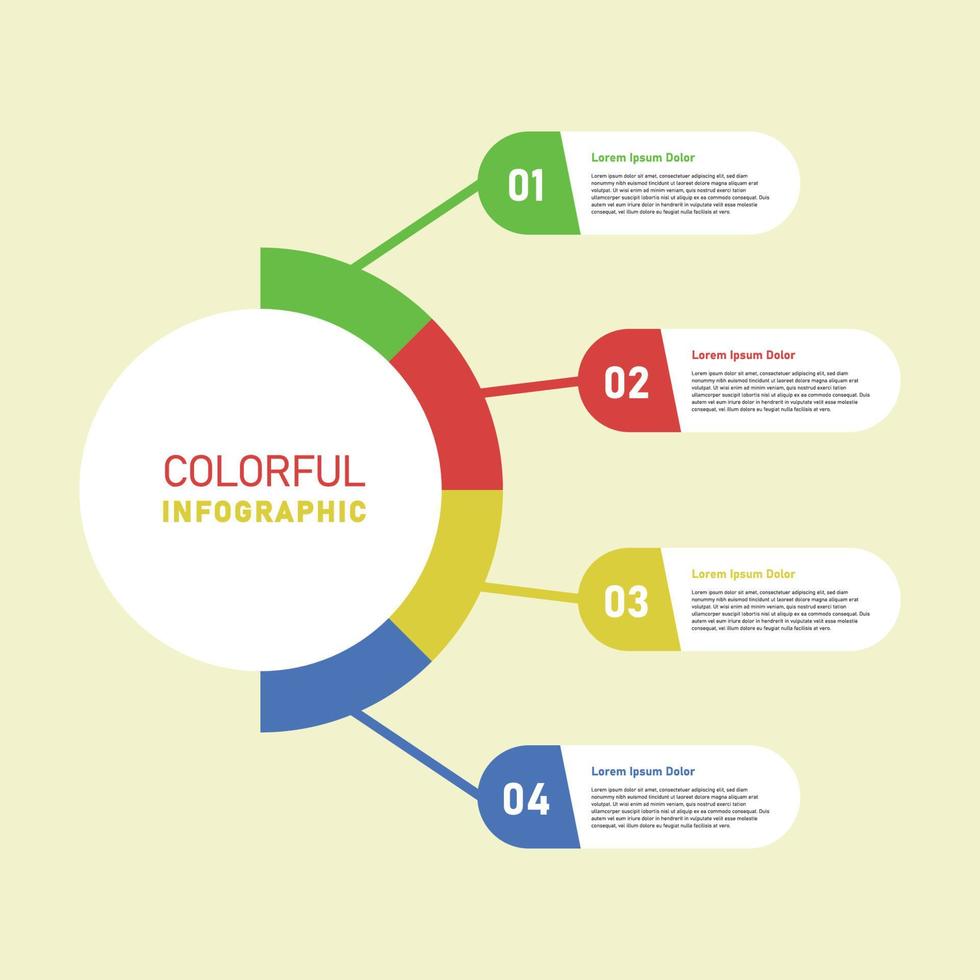 round colorful infographic design vector