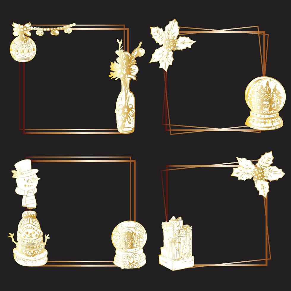 Beautiful Christmas Frames Various Designs Vector IllustrationsVector illustration.