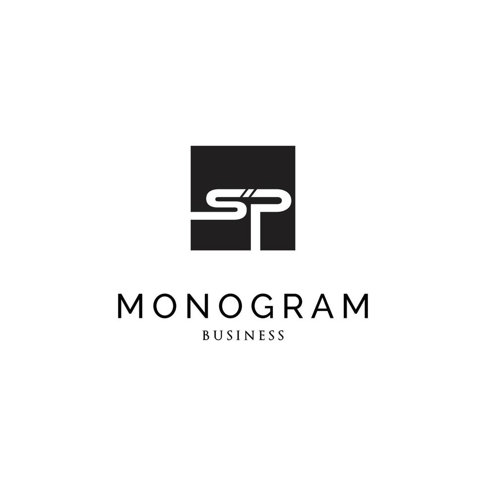 Initial letter SP monogram logo design inspiration vector