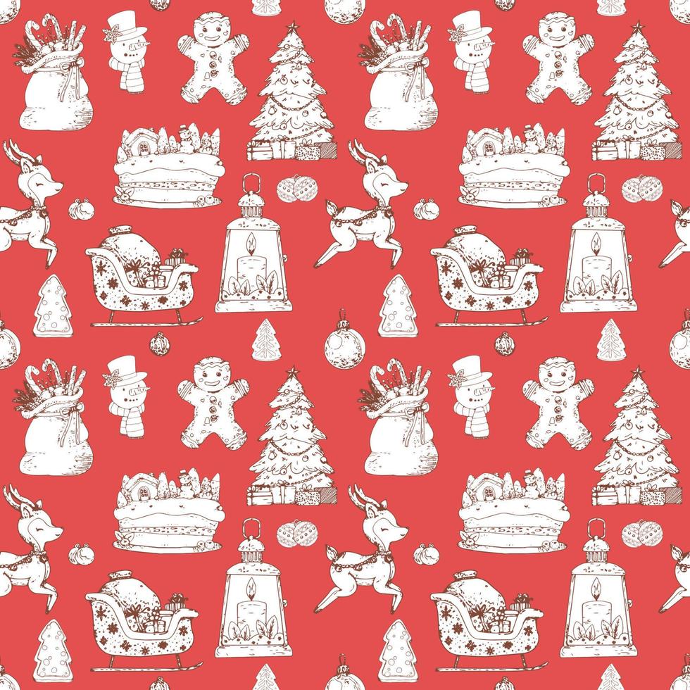 Christmas seamless pattern background. Vector illustration.