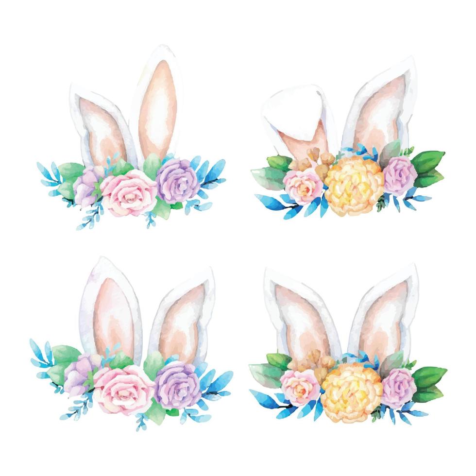 Hand drawn watercolor happy easter for design. Vector illustration.