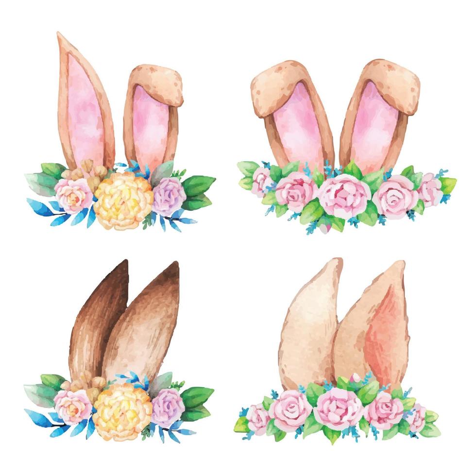 Hand drawn watercolor happy easter for design. Vector illustration.