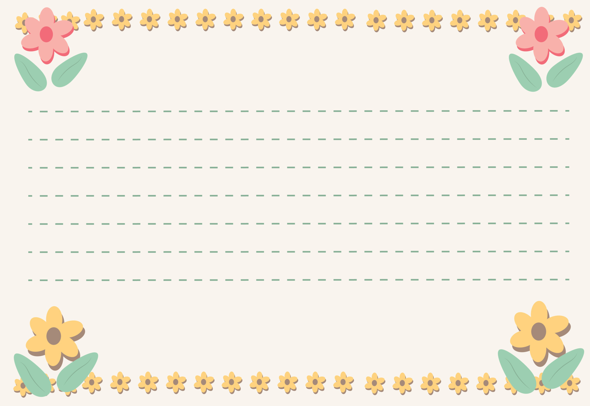 Cute Decorative Yellow Note Paper Flowers Pattern Background 6870895