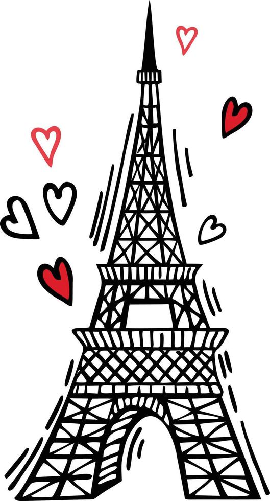 Eiffel Tower sketch vector
