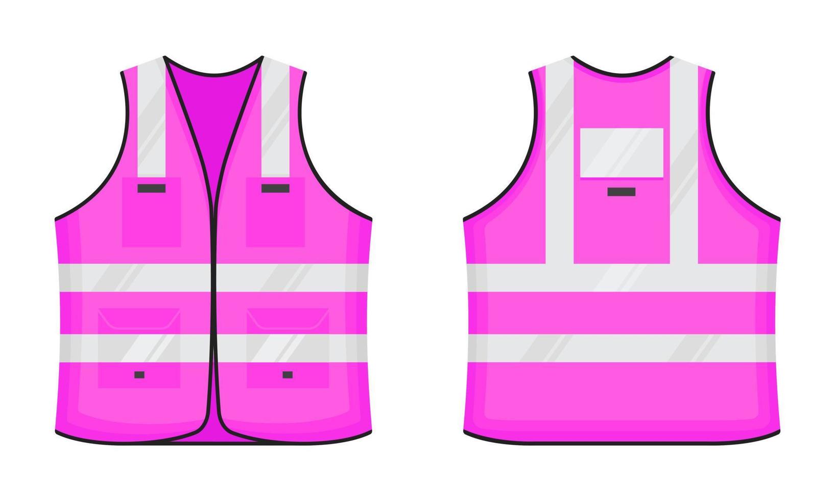 Safety reflective vest icon sign flat style design vector illustration set.