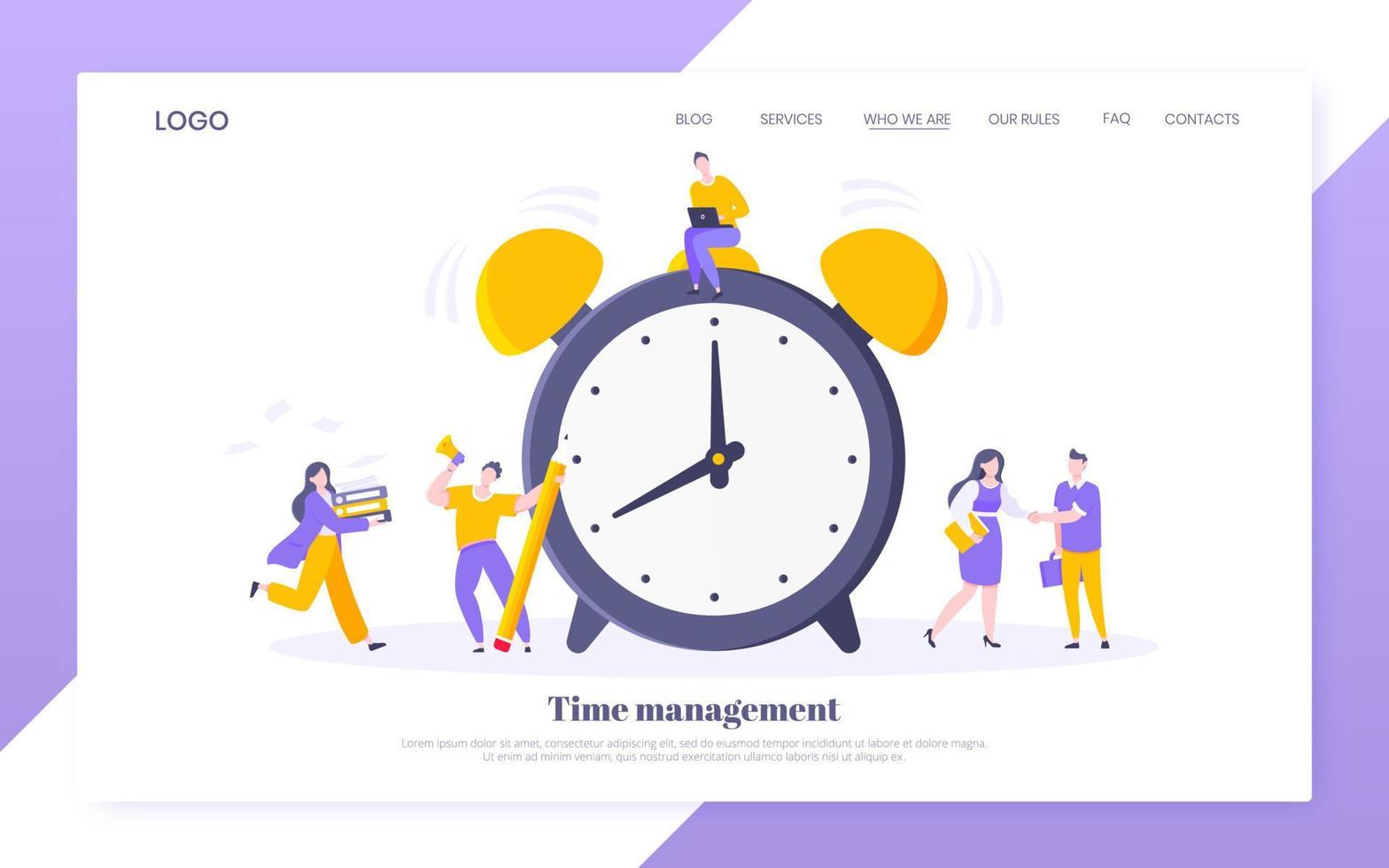 Good working time or effective time management business concept. vector