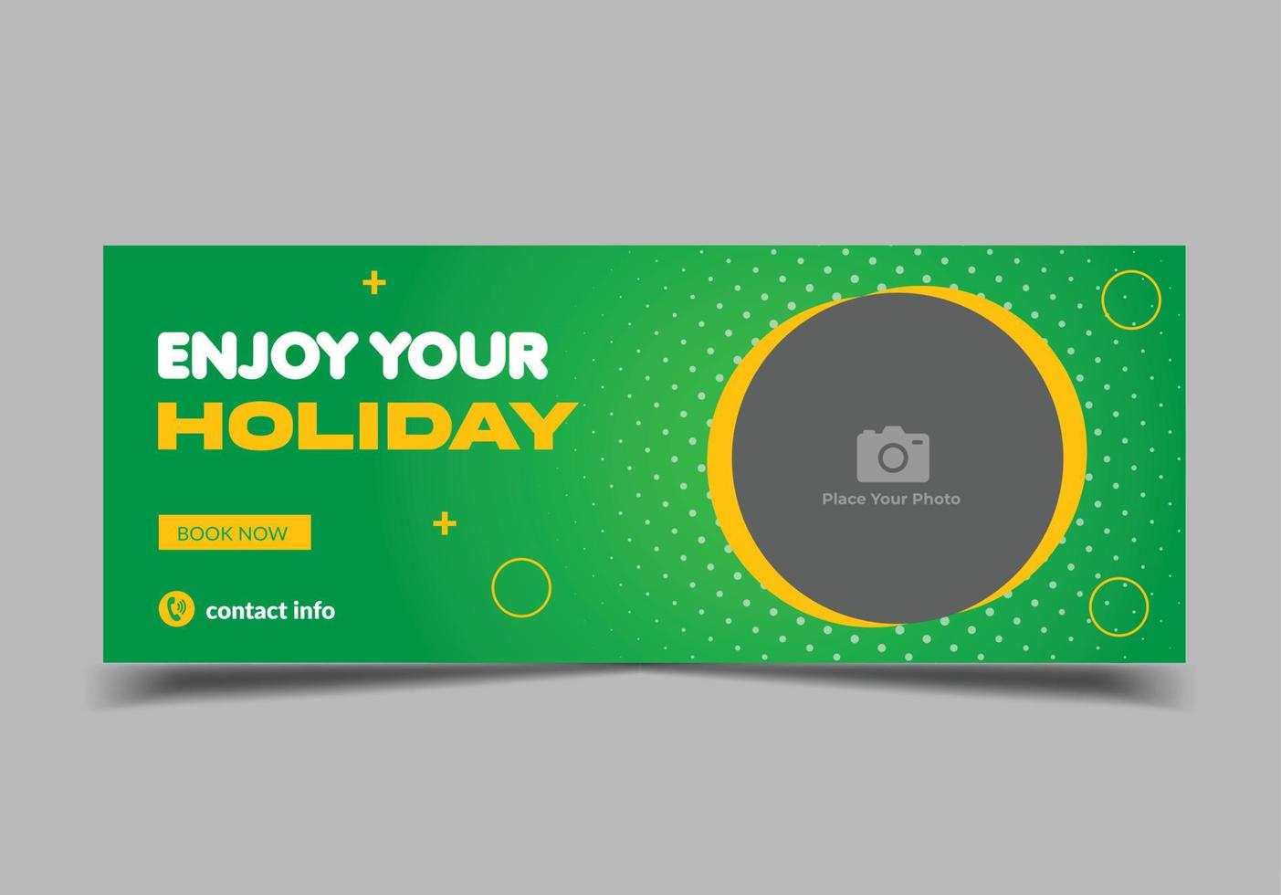 Holiday travel social media banner template, web banner template vector