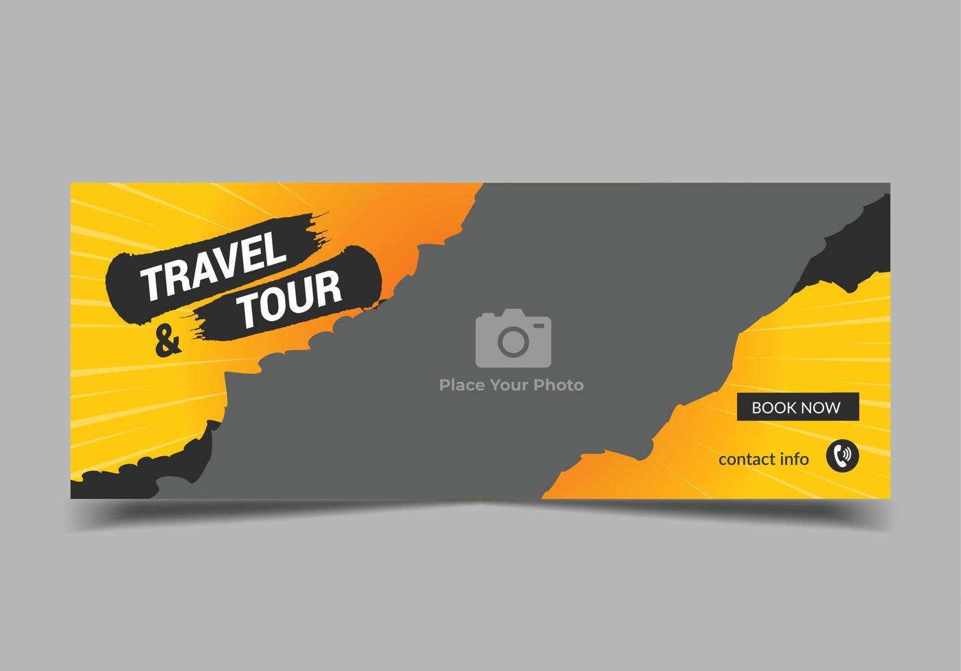 Holiday travel social media banner template, web banner template vector