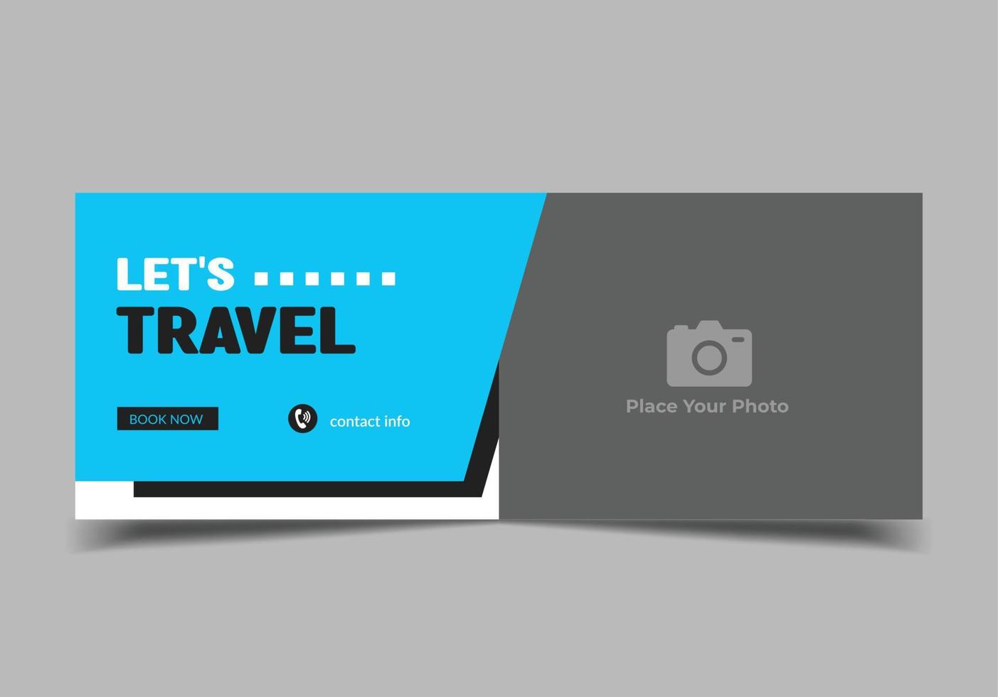 Holiday travel social media banner template, web banner template vector