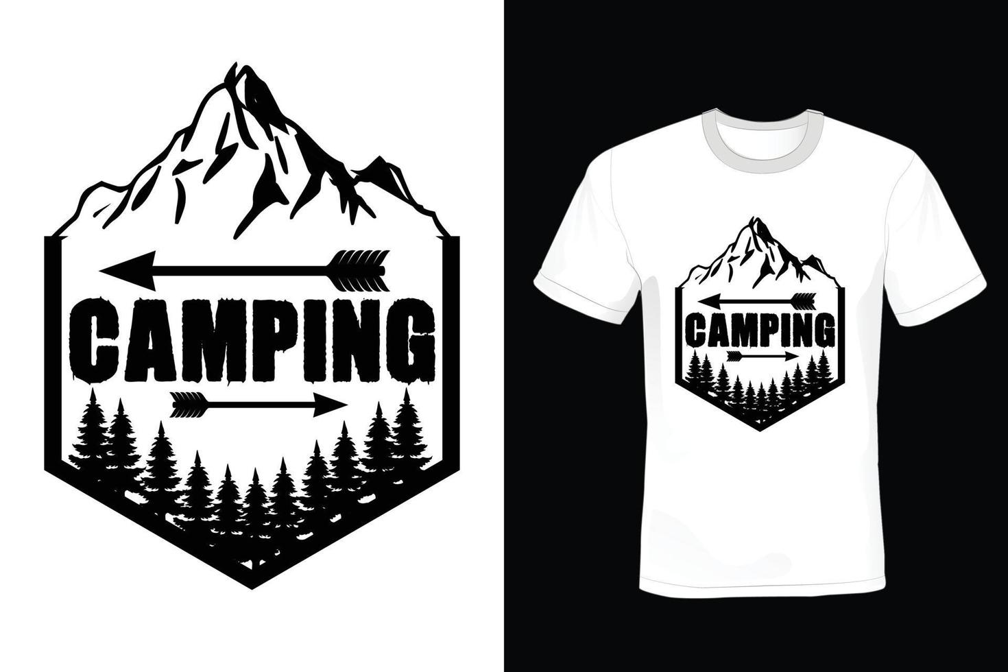 Camping T-shirt design, typography, vintage vector