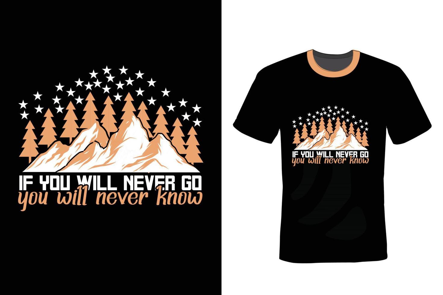 Camping T-shirt design, typography, vintage vector