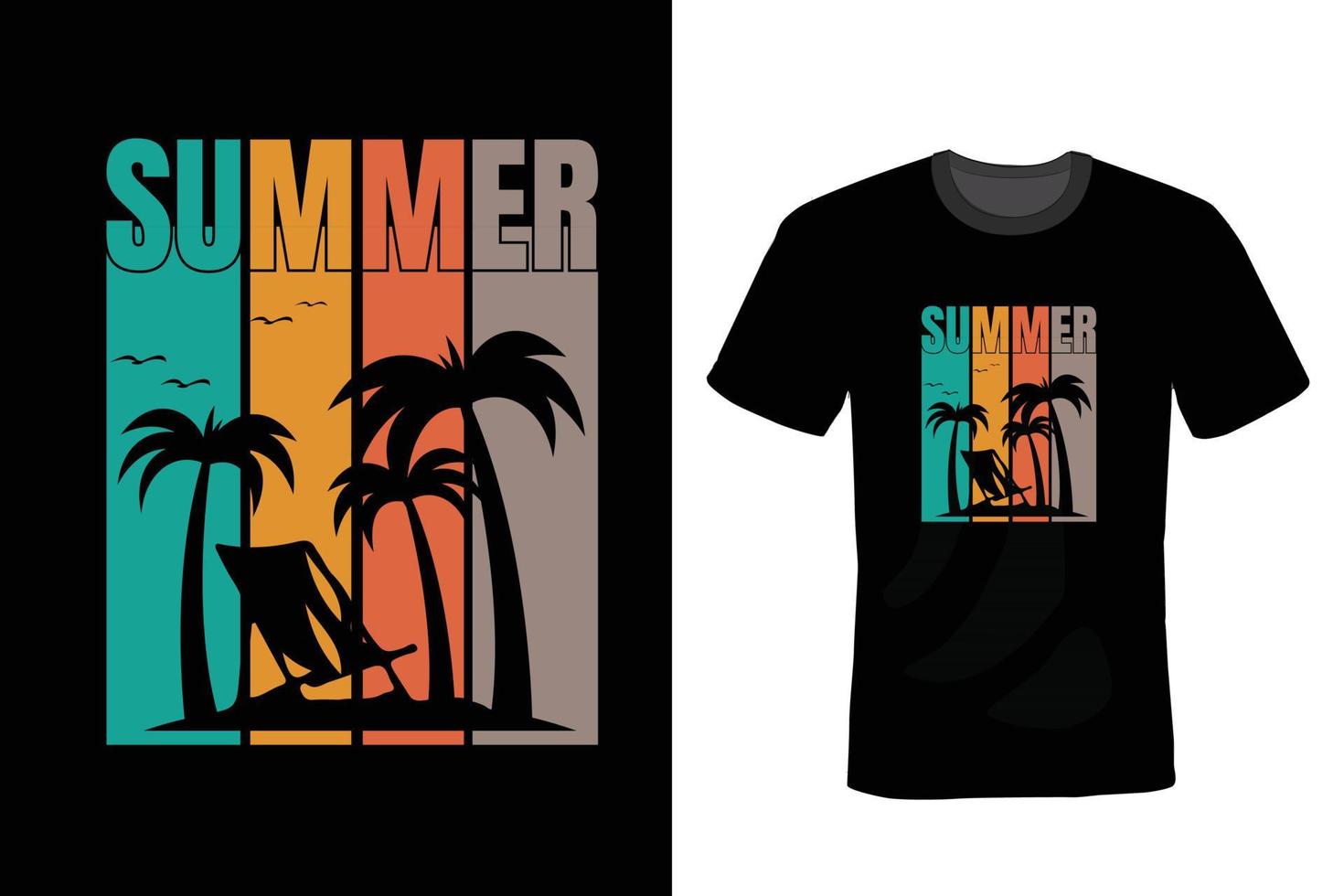 Summer T-shirt design, typography, vintage vector