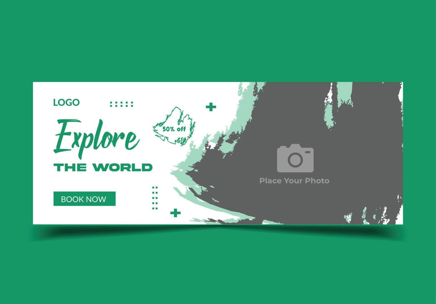 Holiday travel social media banner template, web banner template vector