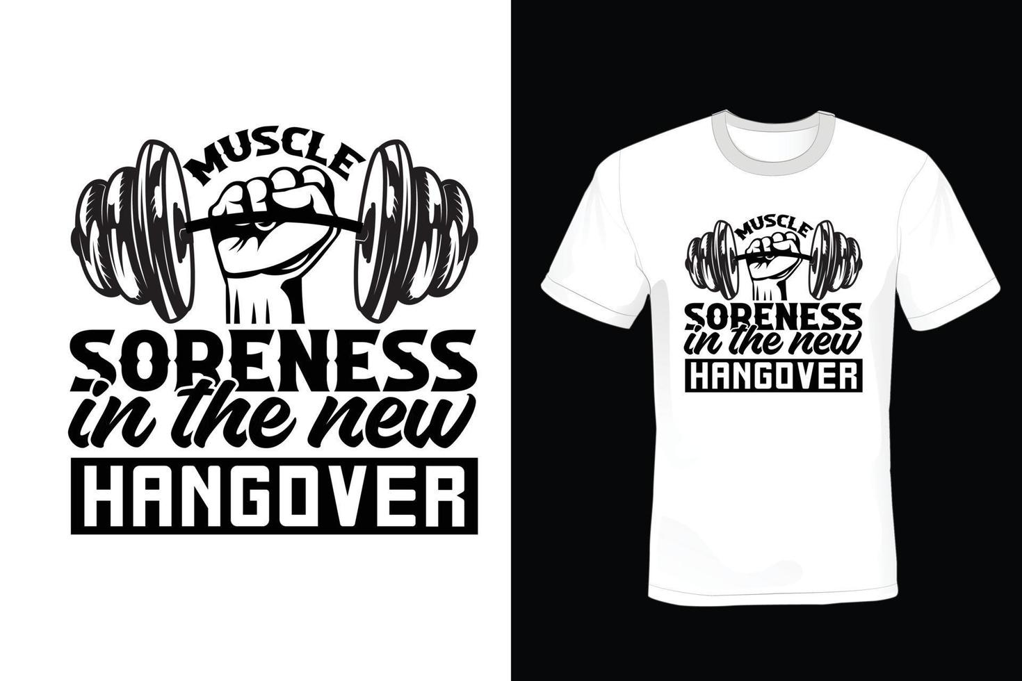 Gym T-shirt design, typography, vintage vector