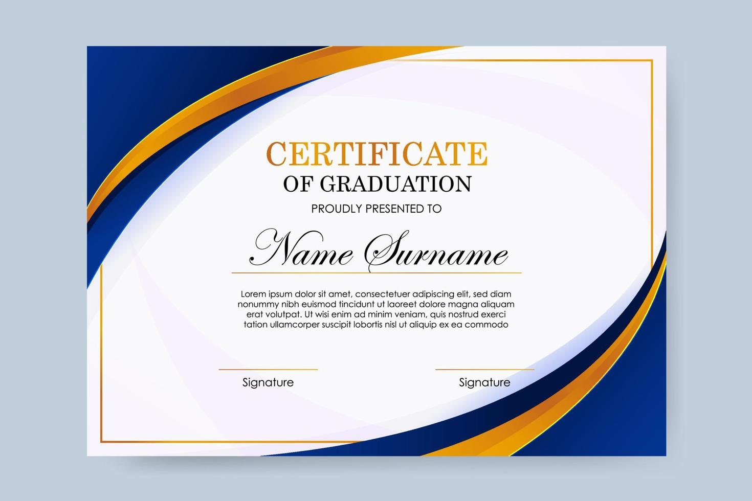 plantilla de certificado de graduación vector