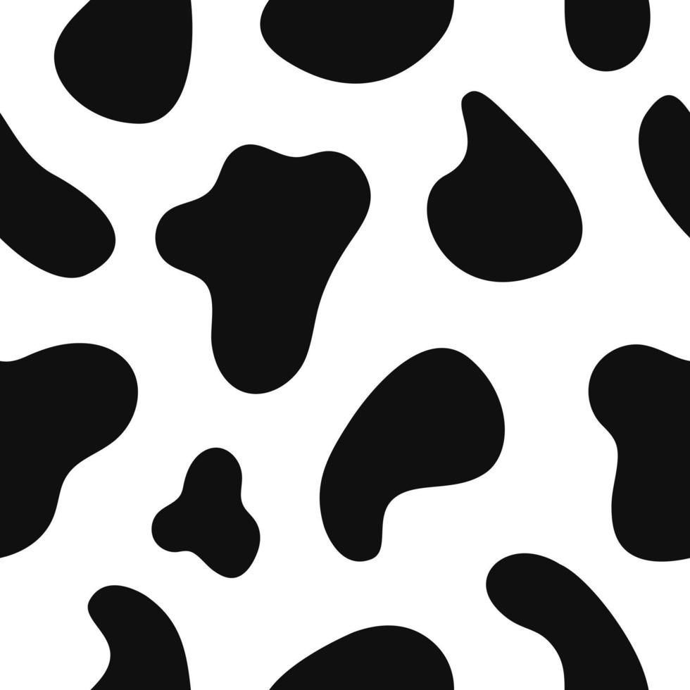 Cute cow skin seamless pattern for your design. Modern cartoon design. Vector illustration