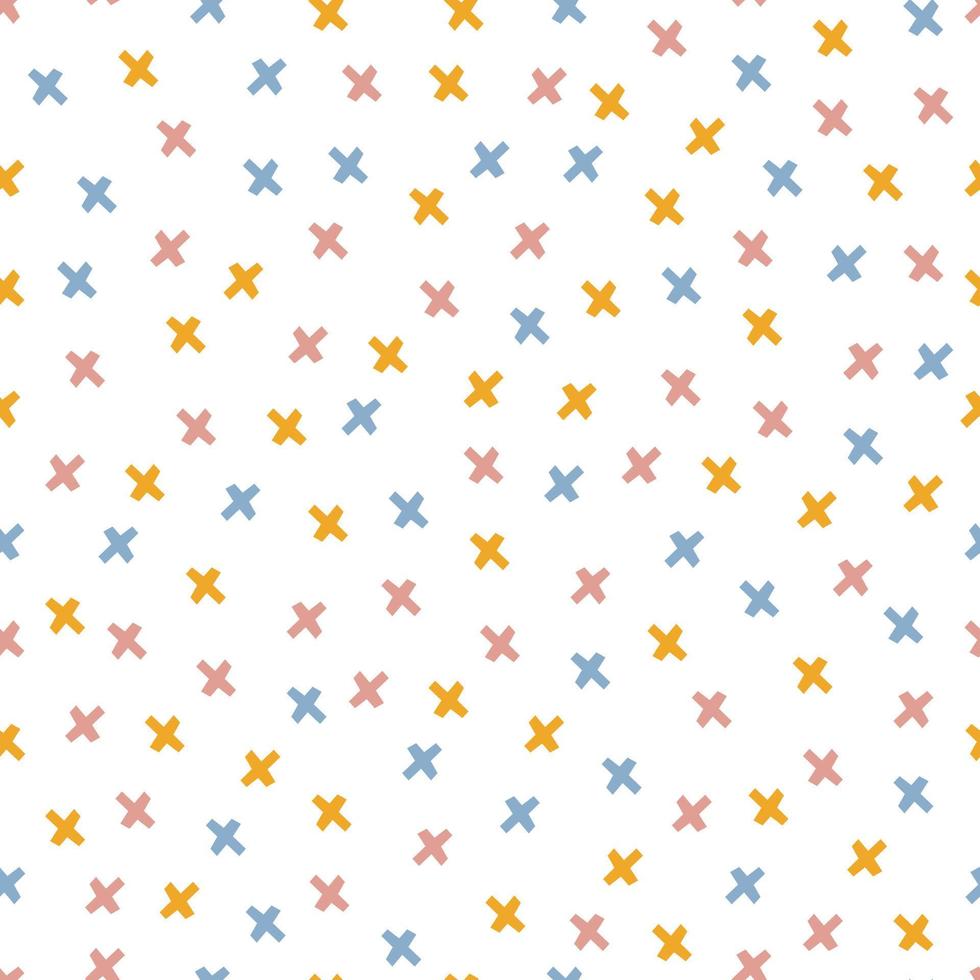 Cross nursery seamless pattern on white background Use for prints, wallpapers, textiles vector