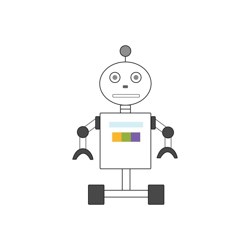 Robots on a white background Bots chat customer support service. Vector illustration icon for web design.