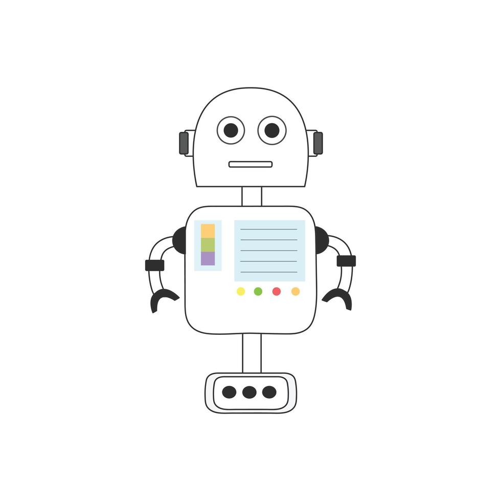 Robots on a white background Bots chat customer support service. Vector illustration icon for web design.