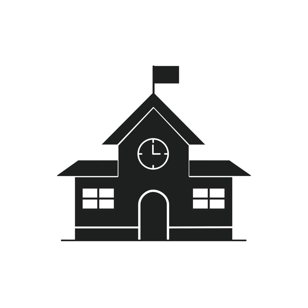 Vector icon for building, school, university On a white background