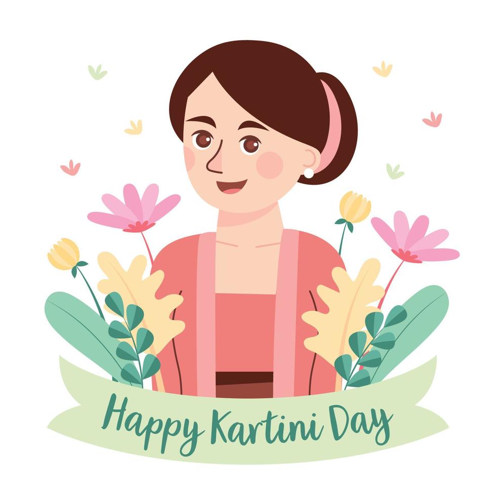 feliz dia de kartini vector