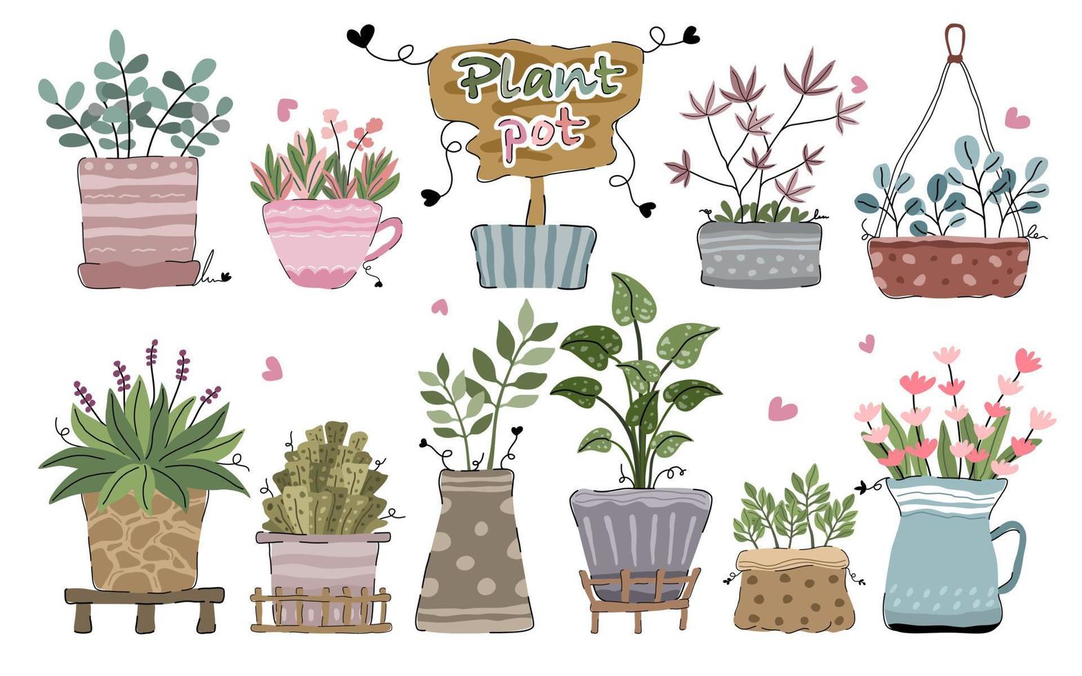 Vector collection of potted plants It can be adapted to a wide variety of applications