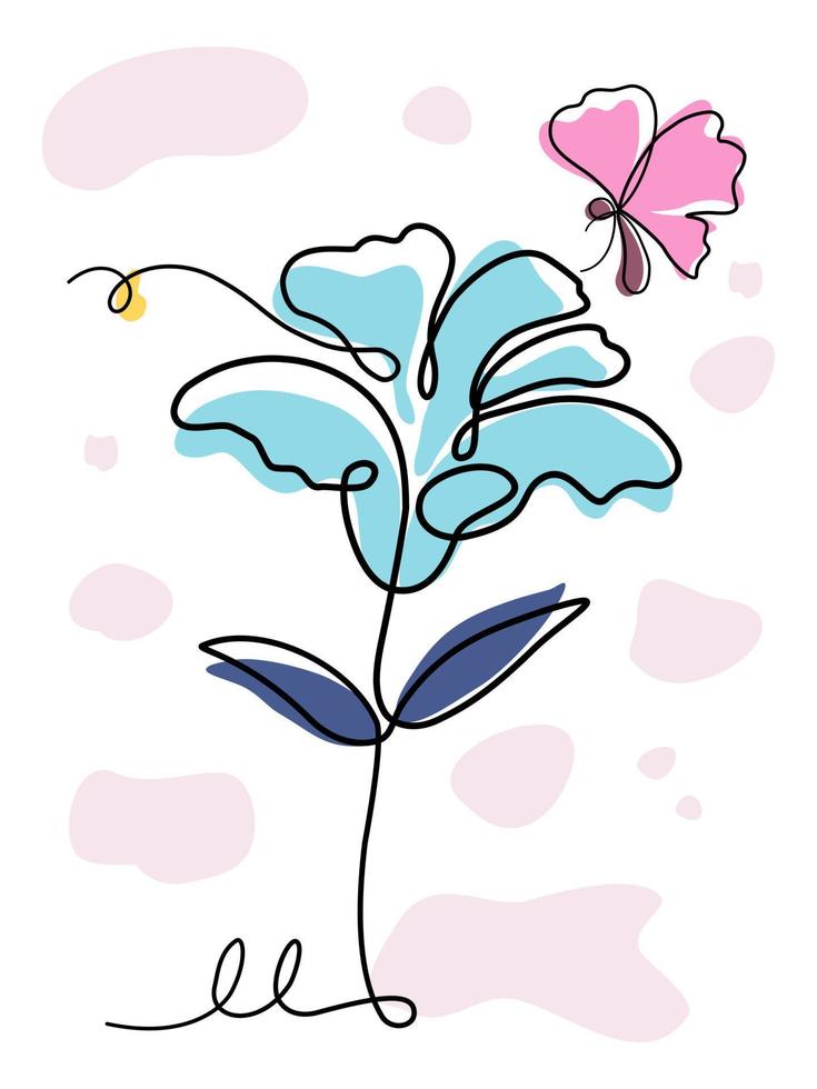 A collection of abstract floral patterns designed in simple doodle style vector